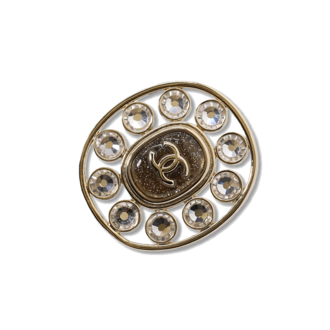 BCB612 Chanel vintage lamber crystal brooch pin - ccjewelryacc