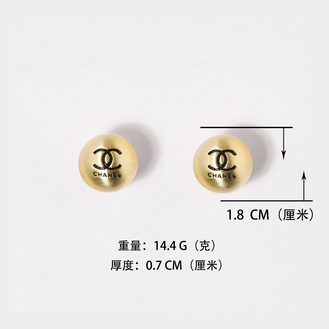 CCE392 Chanel brushed metal pearl Two-side earrings - ccjewelryacc