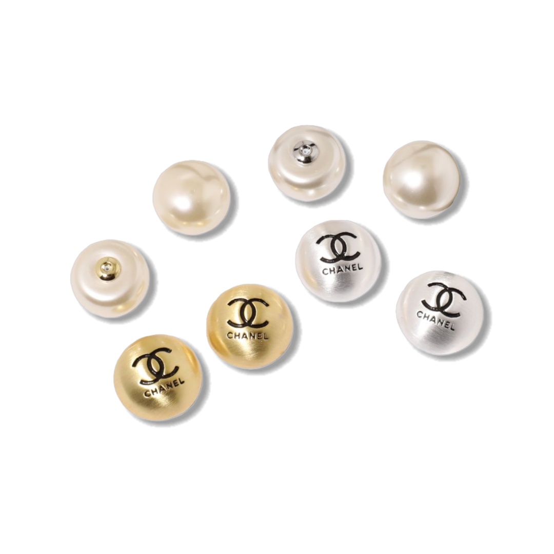 CCE392 Chanel brushed metal pearl Two-side earrings - ccjewelryacc