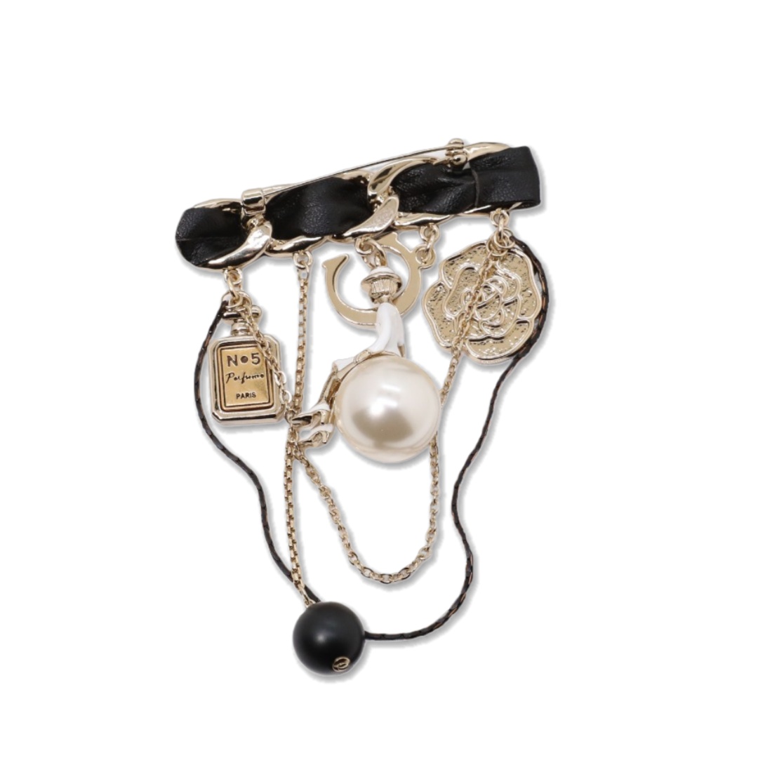 BCB607 Chanel Camellia, perfume bottle charms brooch pin - ccjewelryacc