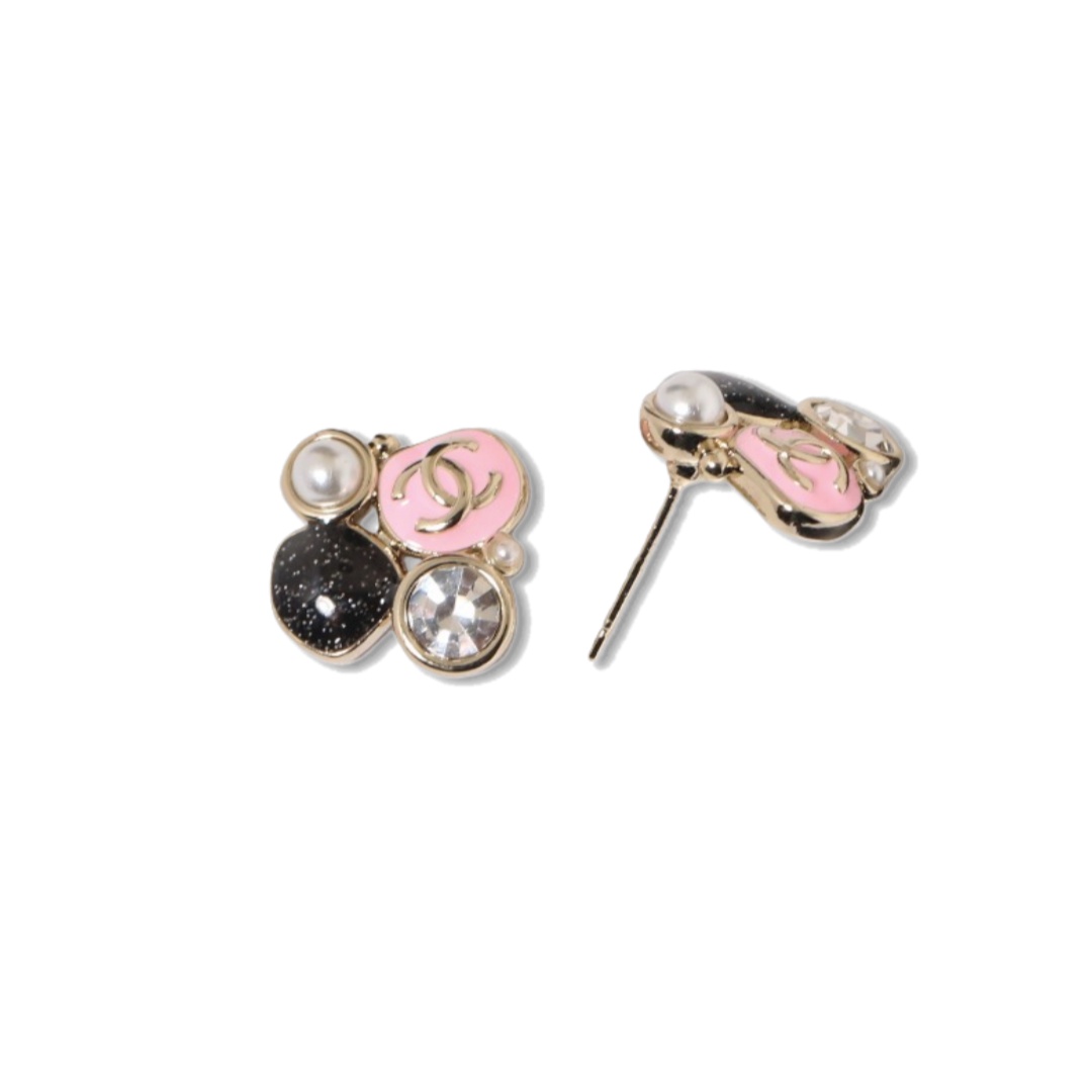 CCE718 Chanel colored enamel stud earrings - ccjewelryacc