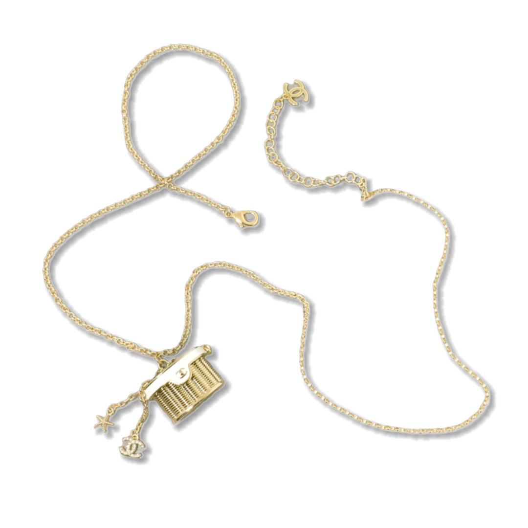 CCN142 Chanel Fishing net basket pendant necklace - ccjewelryacc
