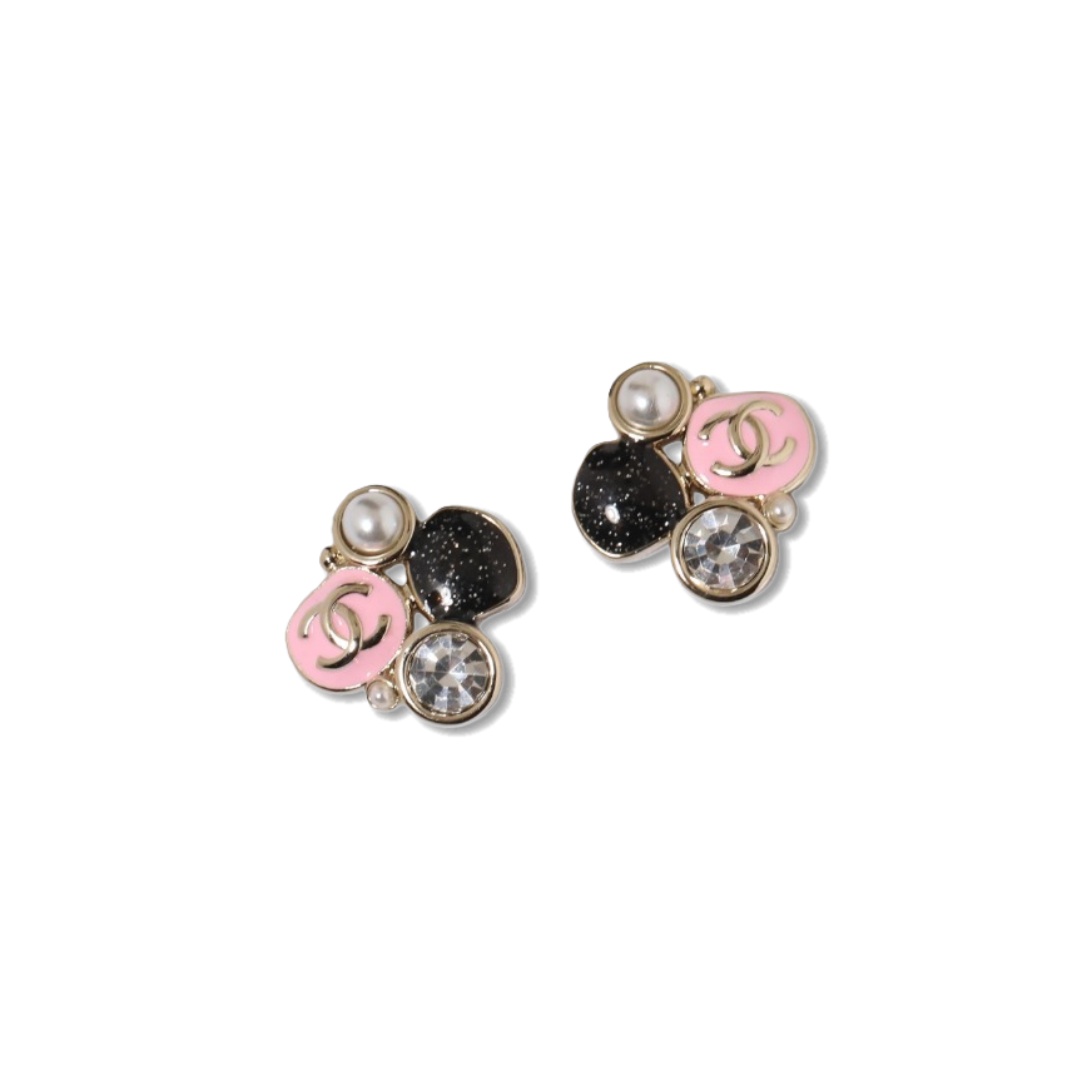 CCE718 Chanel colored enamel stud earrings - ccjewelryacc