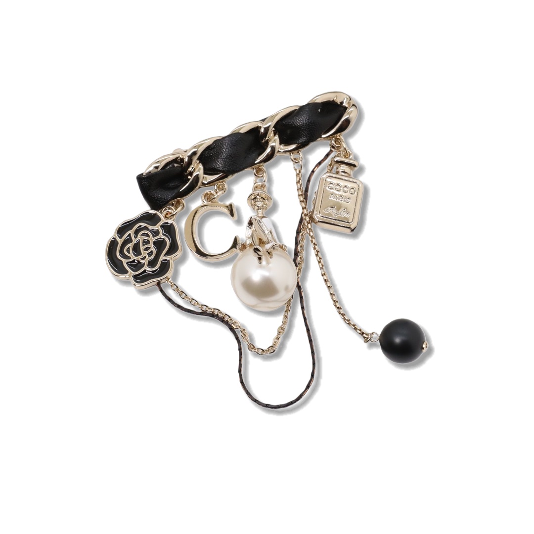 BCB607 Chanel Camellia, perfume bottle charms brooch pin - ccjewelryacc