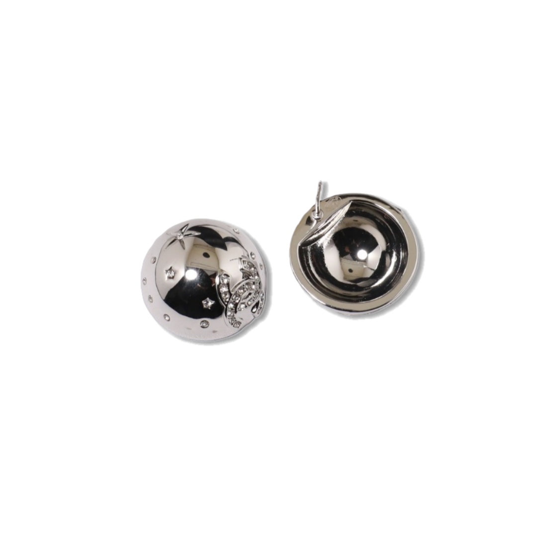 CCE388 Chanel half ball crystal stud earrings - ccjewelryacc