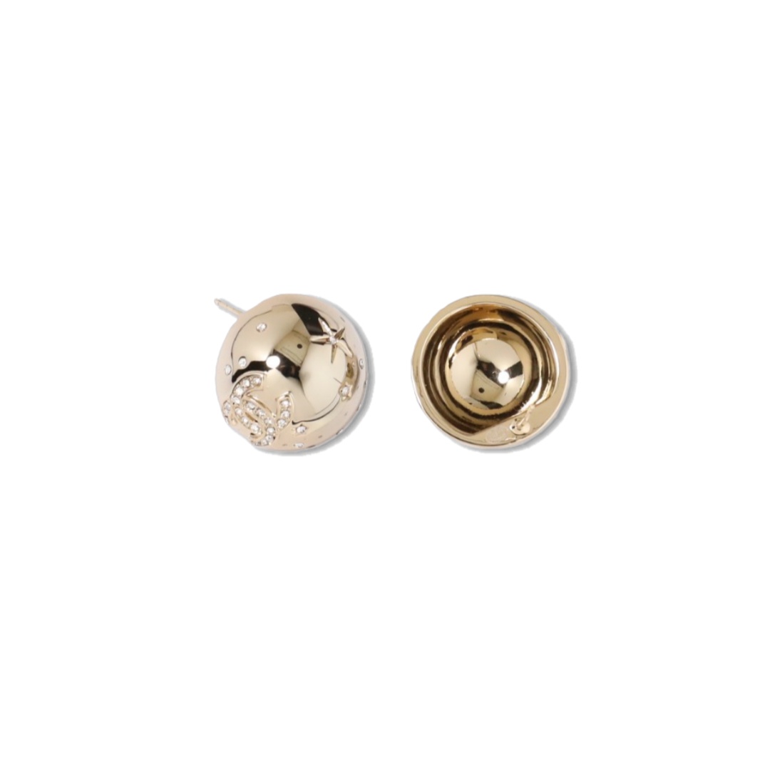 CCE388 Chanel half ball crystal stud earrings - ccjewelryacc