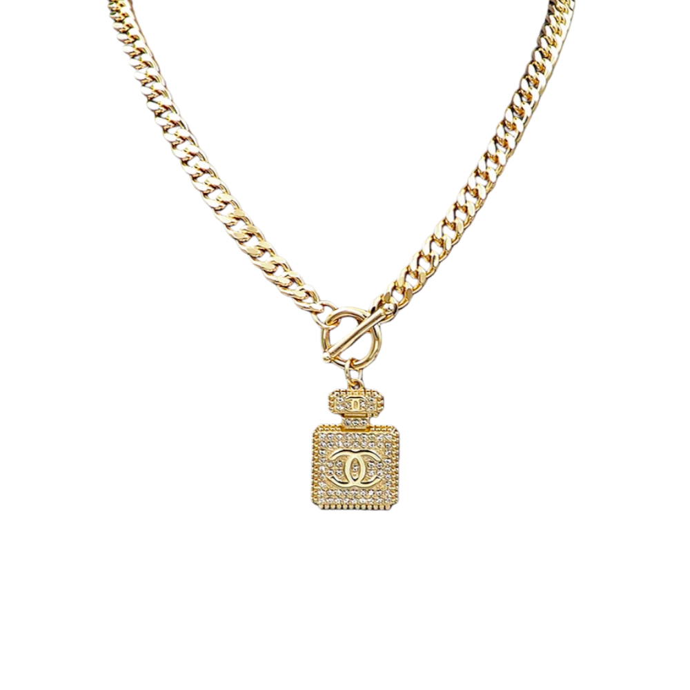 CCN137 Chanel perfume bottle pendant necklace - ccjewelryacc