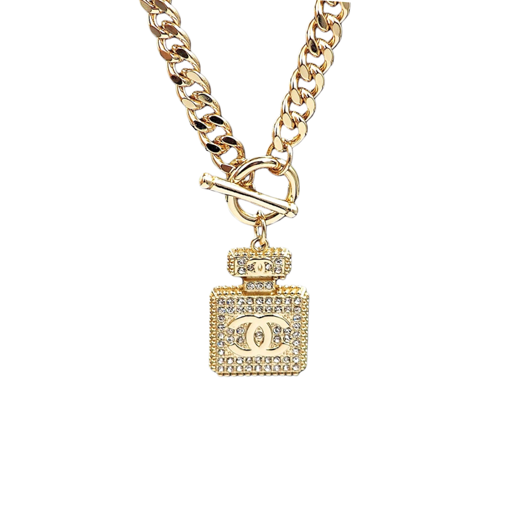 CCN137 Chanel perfume bottle pendant necklace - ccjewelryacc