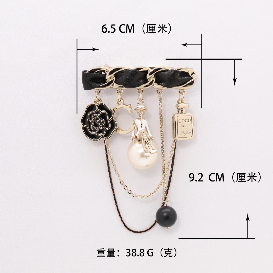 BCB607 Chanel Camellia, perfume bottle charms brooch pin - ccjewelryacc