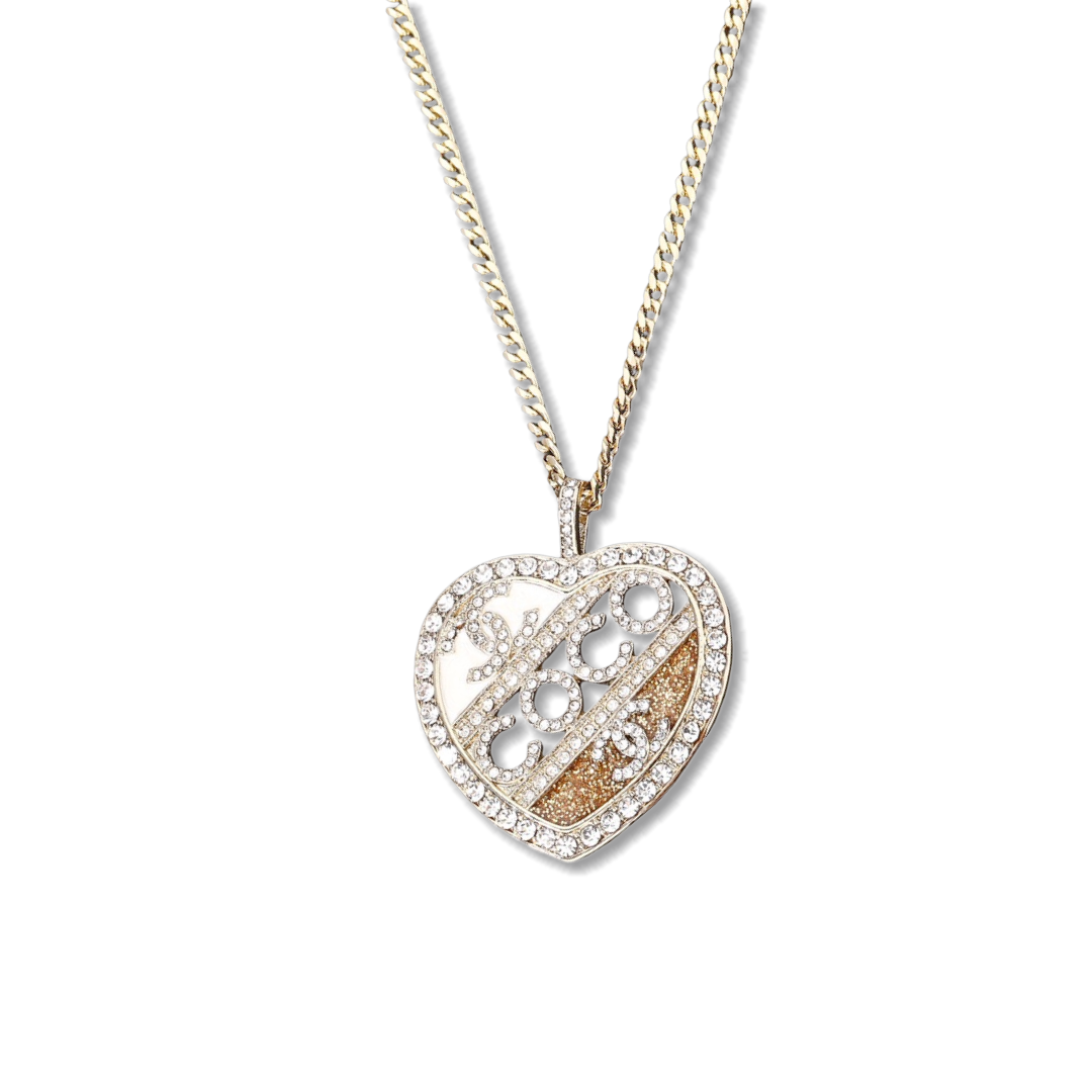 CCN134 Chanel Heart coco pendant necklace - ccjewelryacc