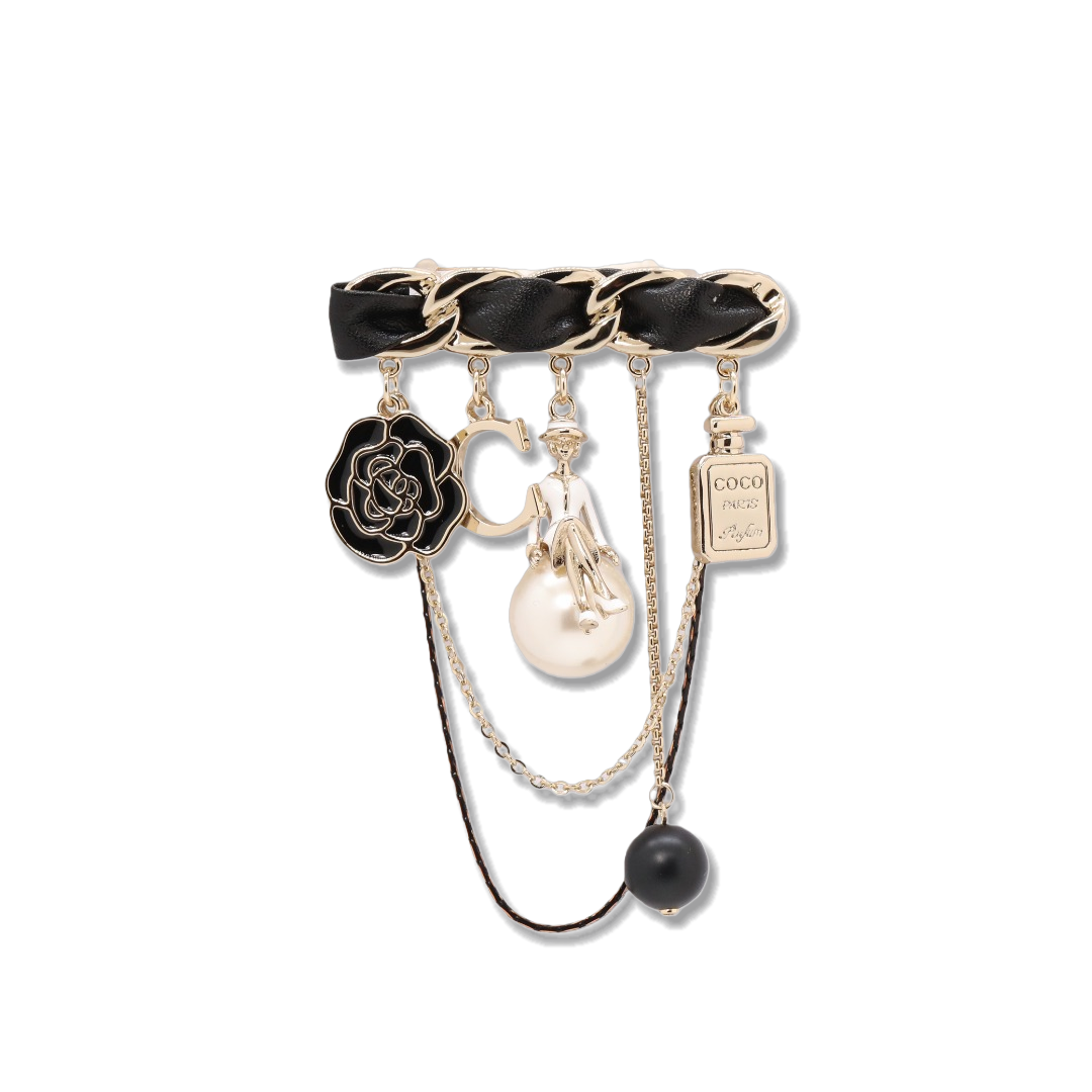 BCB607 Chanel Camellia, perfume bottle charms brooch pin - ccjewelryacc
