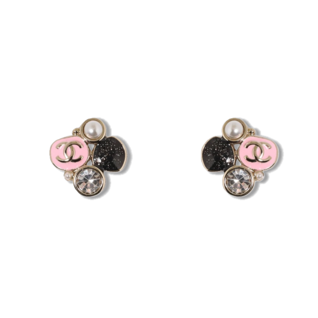 CCE718 Chanel colored enamel stud earrings - ccjewelryacc