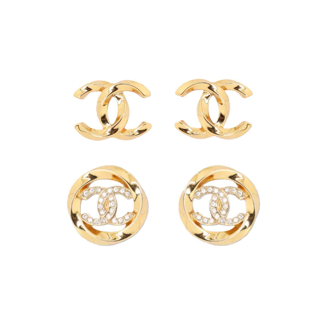 CCE528 Chanel Twisted Metal cc logo stud earring Gold - ccjewelryacc