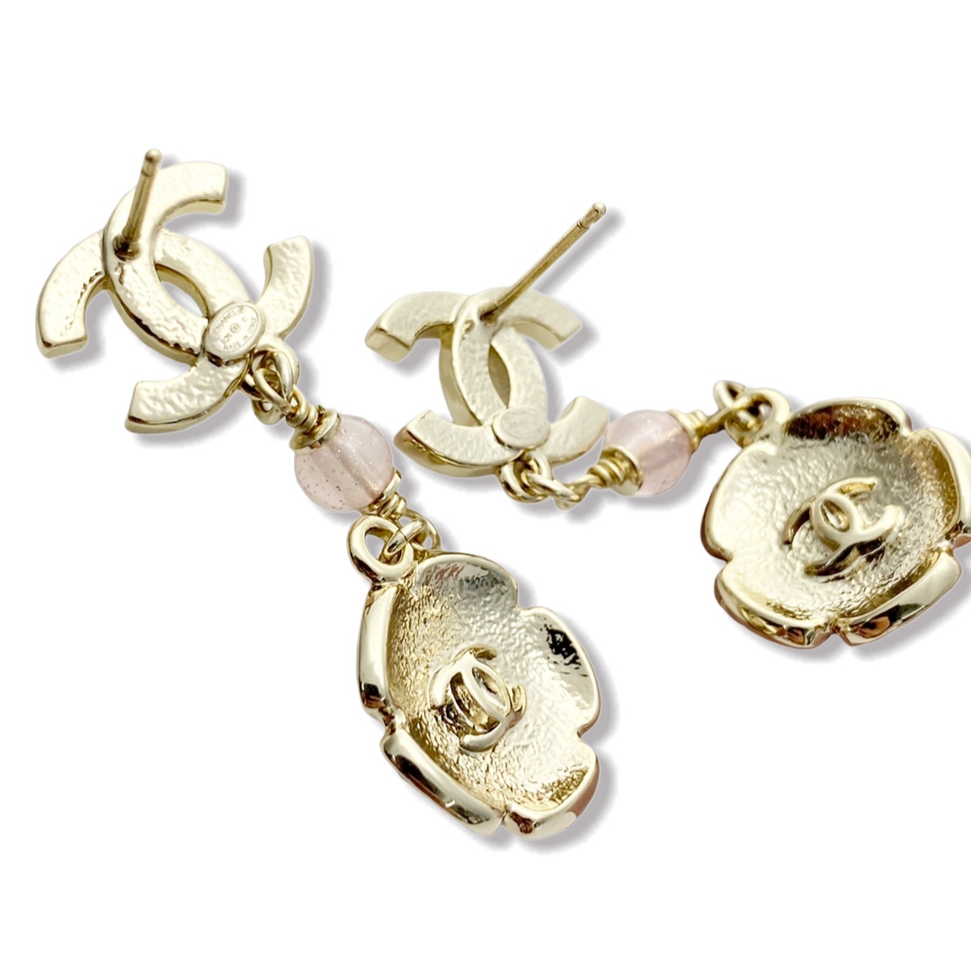CCE519 Chanel enamel camellia earrings - ccjewelryacc