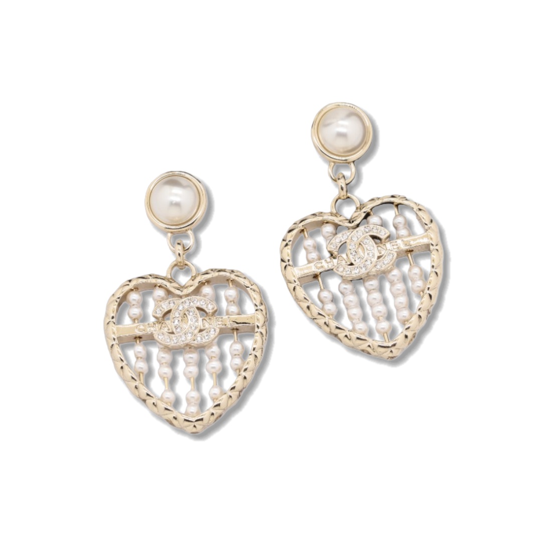 CCE531 Chanel heart drop earrings - ccjewelryacc