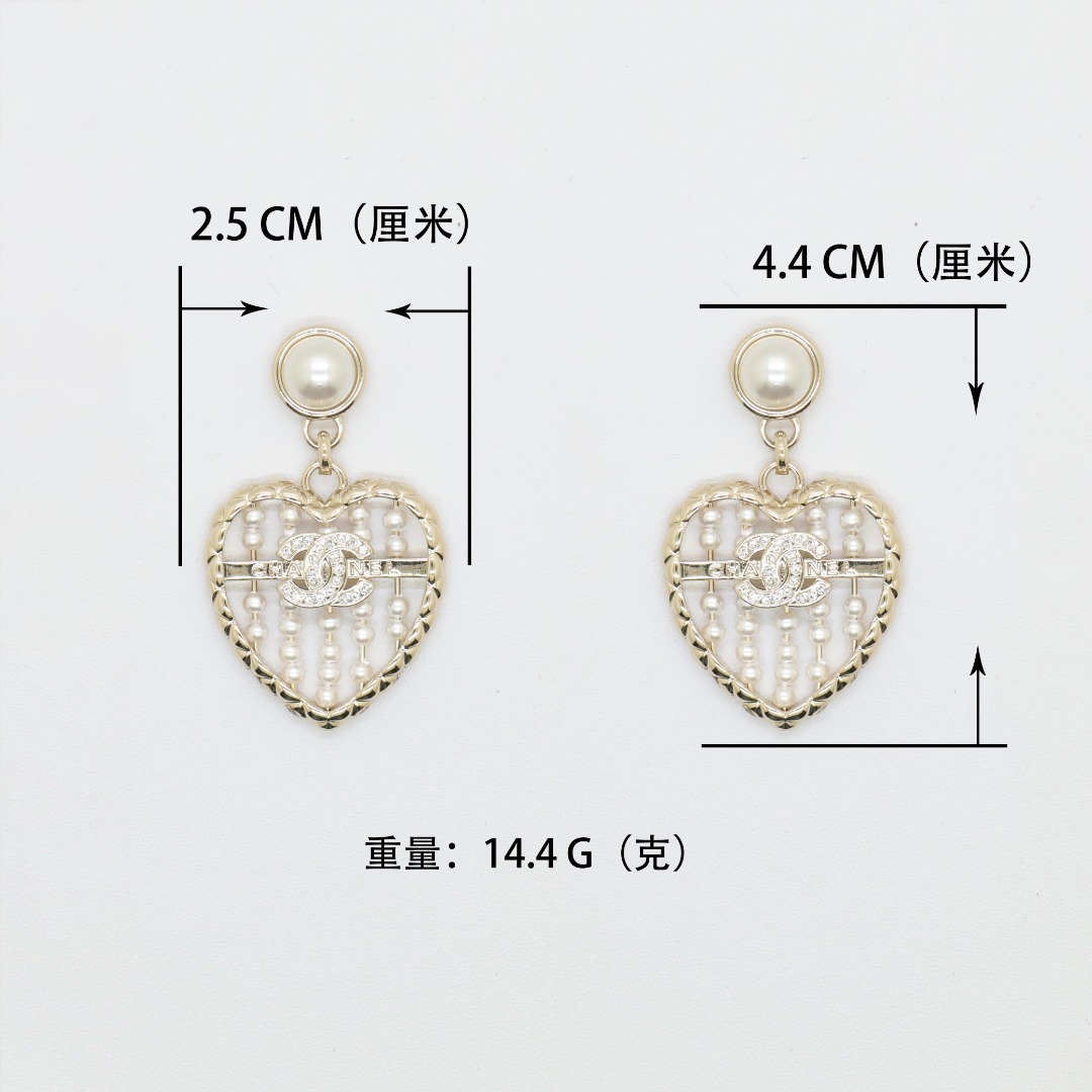 CCE531 Chanel heart drop earrings - ccjewelryacc