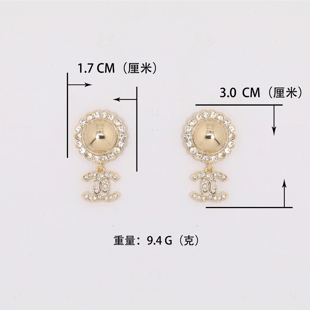 CCE503 Chanel crystal dangle earrings - ccjewelryacc