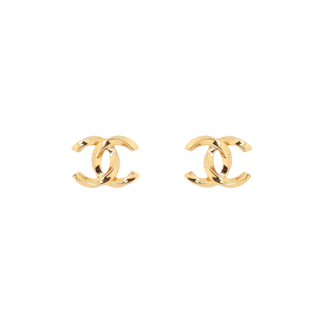 CCE528 Chanel Twisted Metal cc logo stud earring Gold - ccjewelryacc