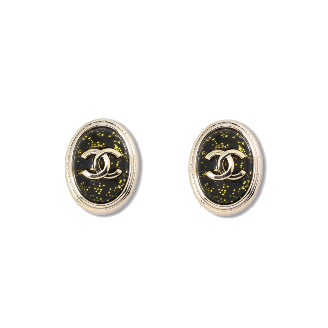 CCE533 Chanel acrylic stud earrings - ccjewelryacc