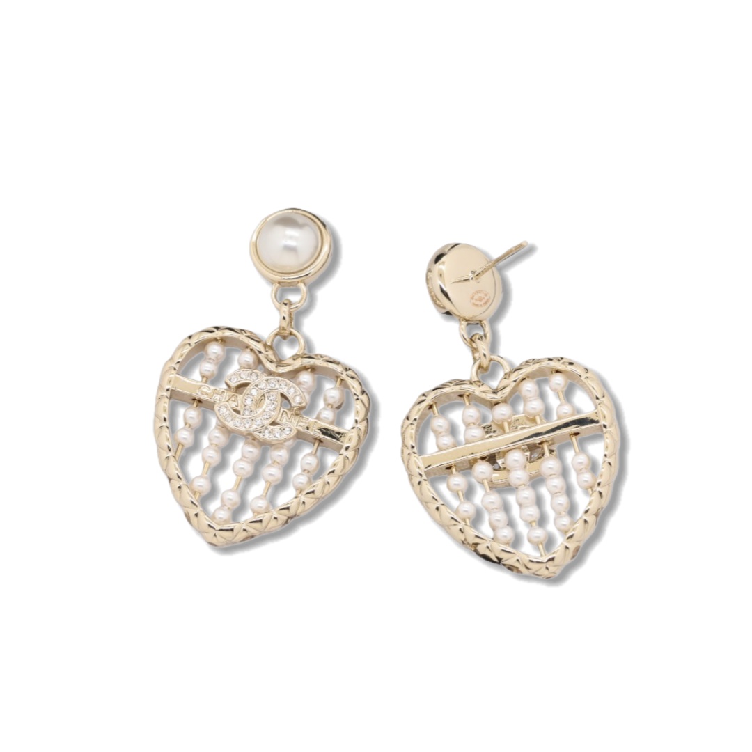 CCE531 Chanel heart drop earrings - ccjewelryacc
