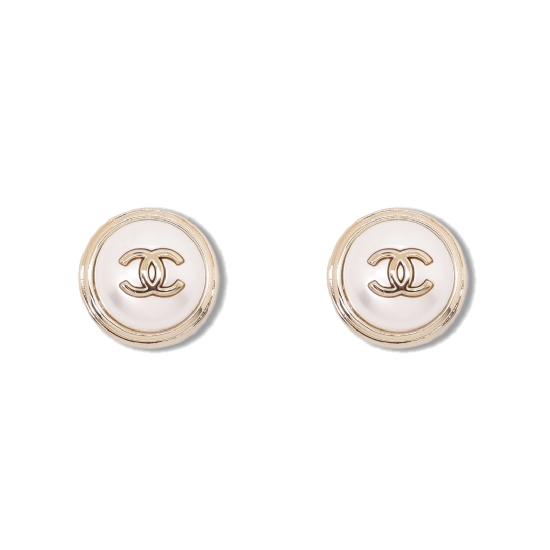CCE823 Chanel Large 28mm round pearl stud earrings - ccjewelryacc