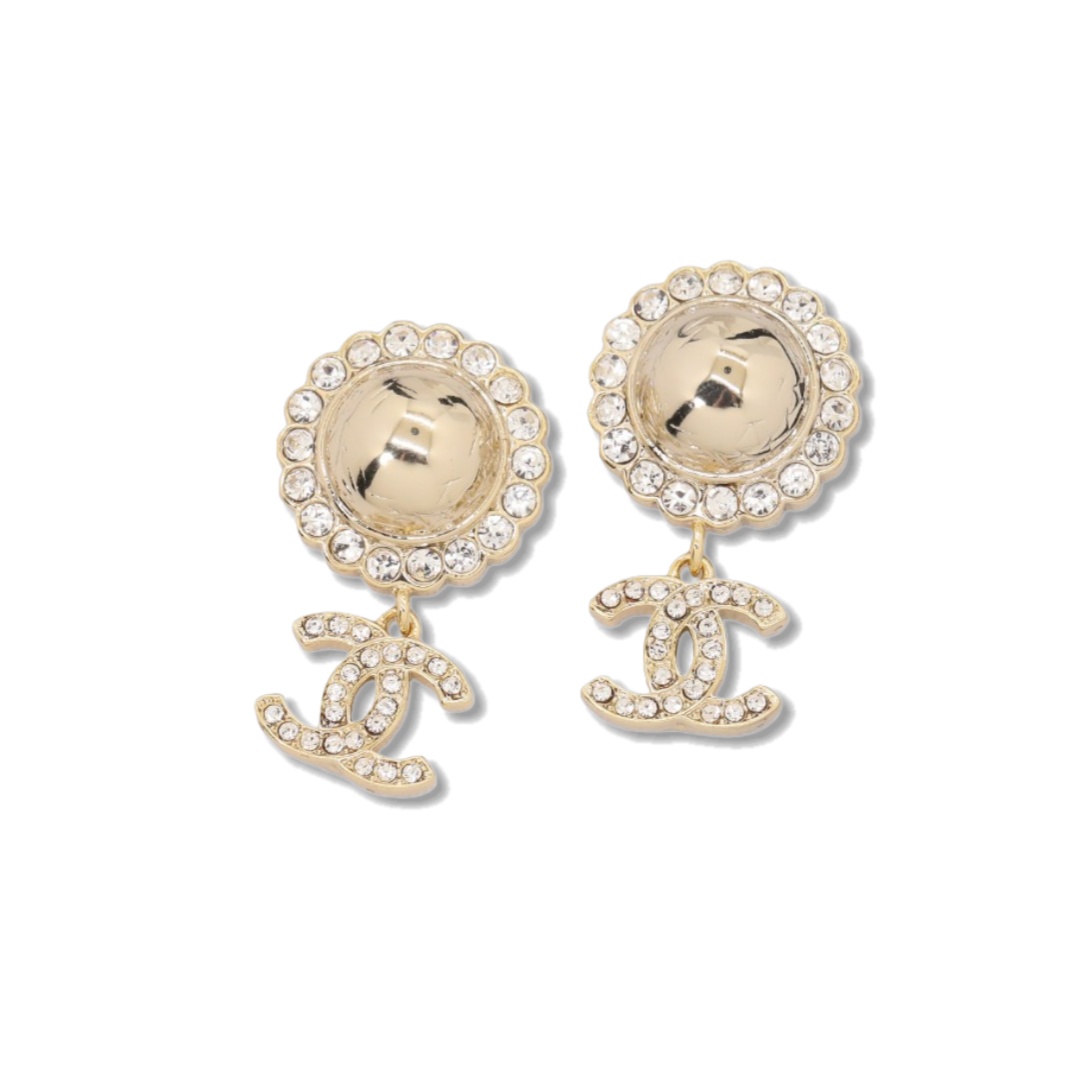 CCE503 Chanel crystal dangle earrings - ccjewelryacc