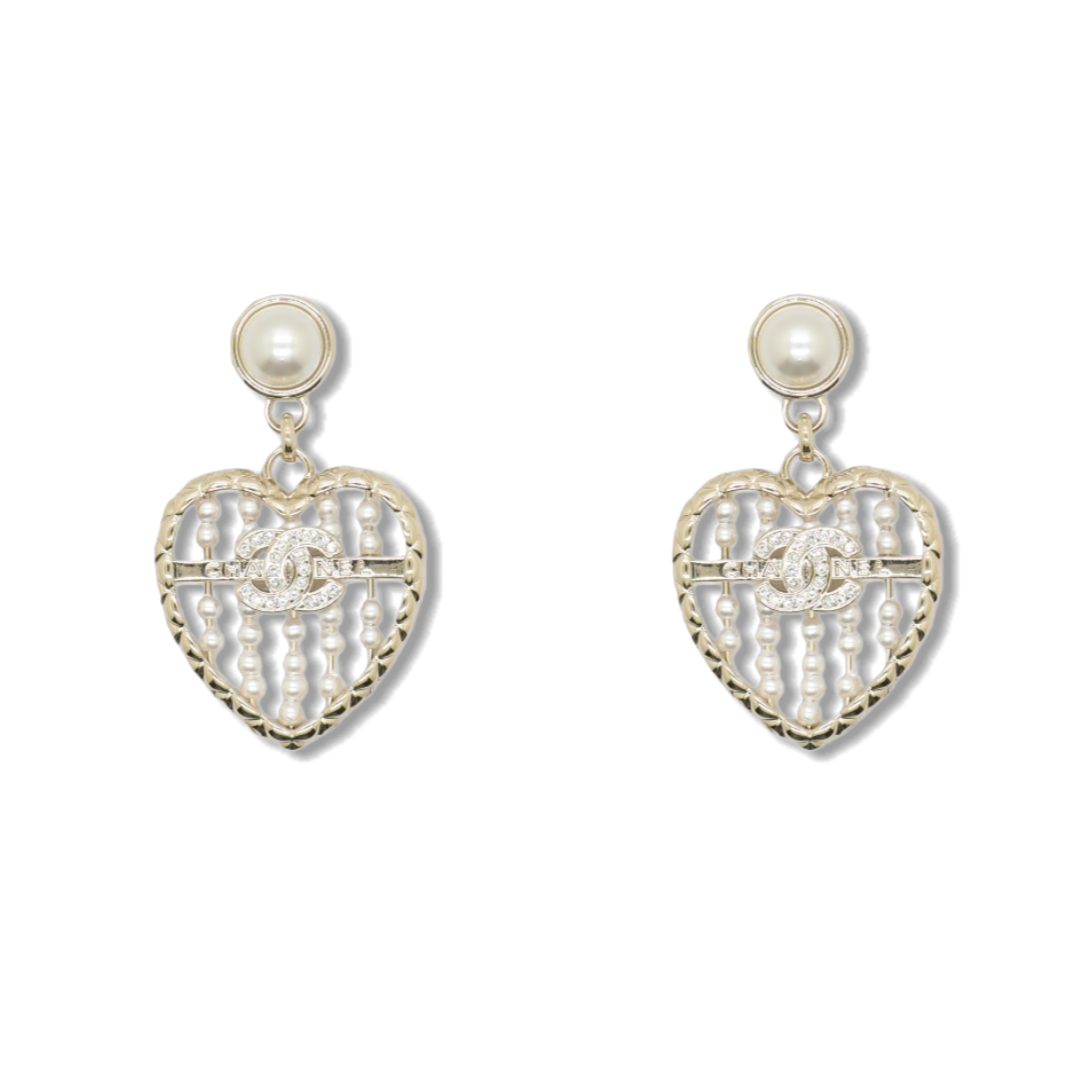 CCE531 Chanel heart drop earrings - ccjewelryacc