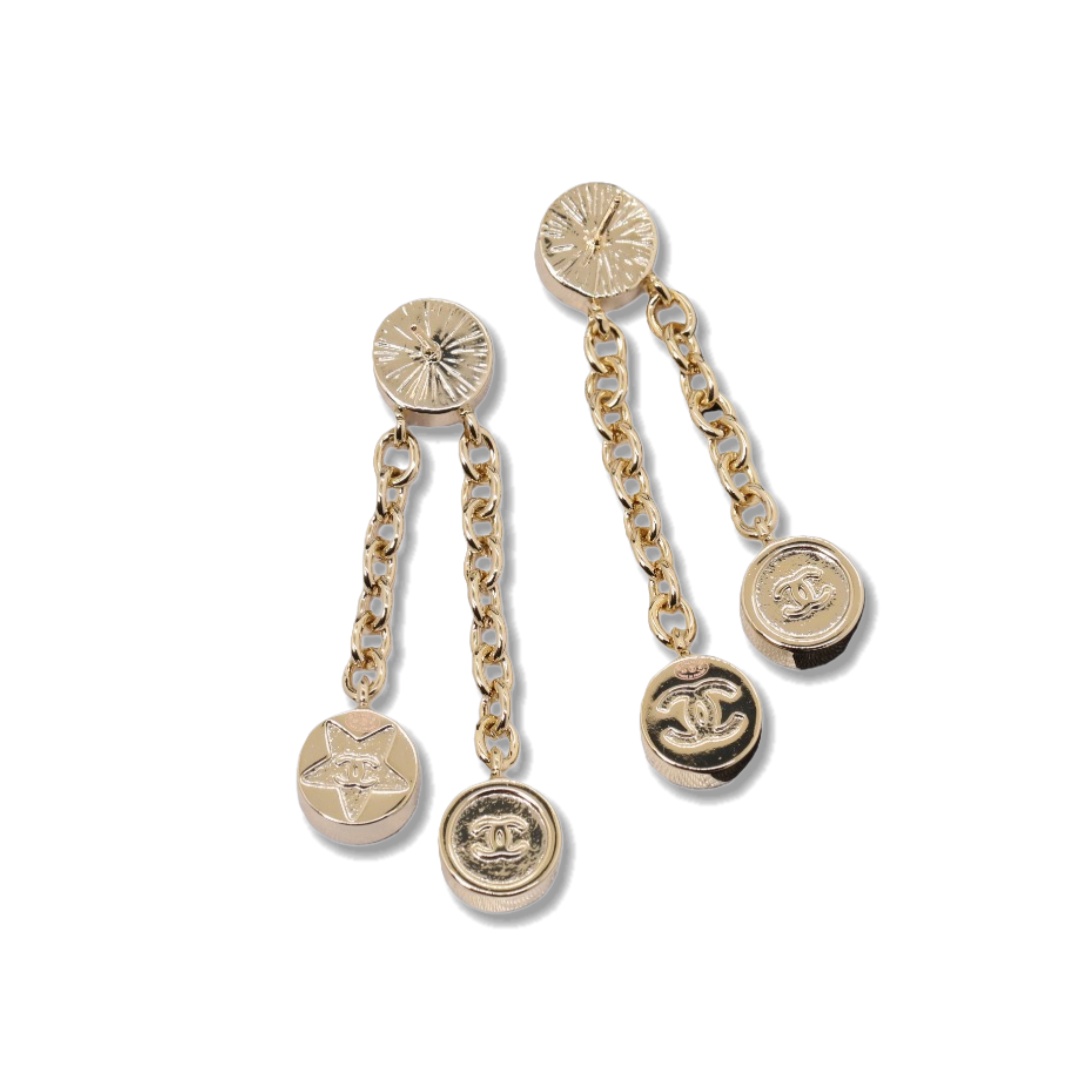 CCE524 Chanel Chain tassels earrings - ccjewelryacc