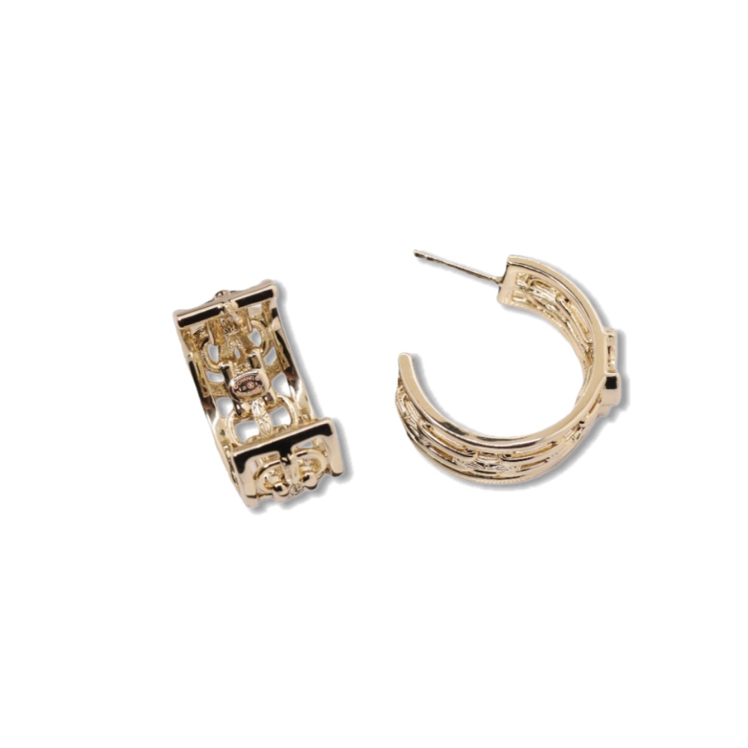 CCE525 Chanel Cuba hollow-out cc logo crystal hook earrings - ccjewelryacc