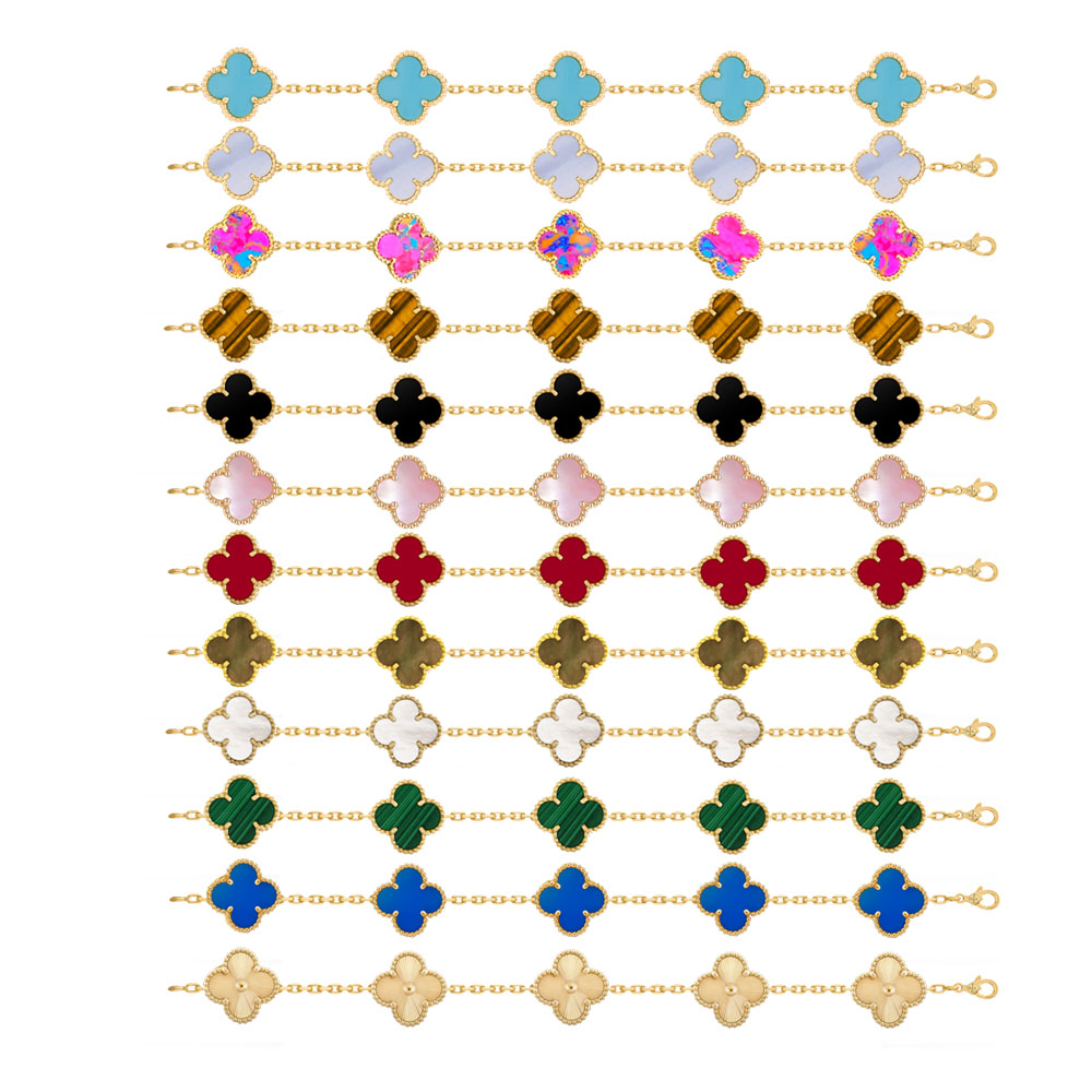 VCS030 Four leaf cover Bracelet 5 motifs Gold/Rose gold/White gold - ccjewelryacc