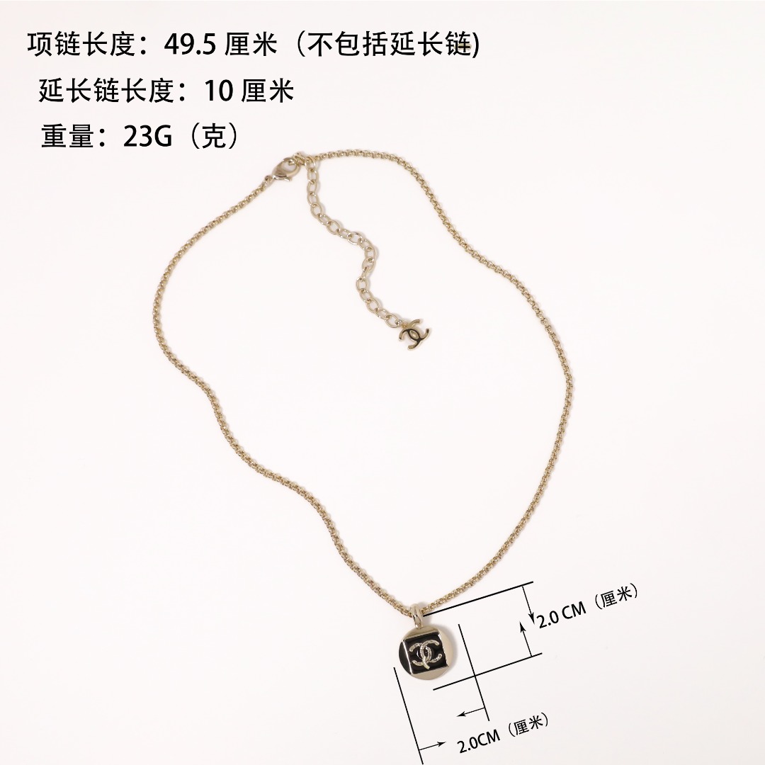 CCN378  Chanel enamel pendant necklace - ccjewelryacc