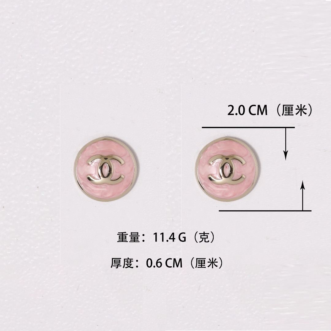 CCE732 Chanel Pink stud earrings - ccjewelryacc