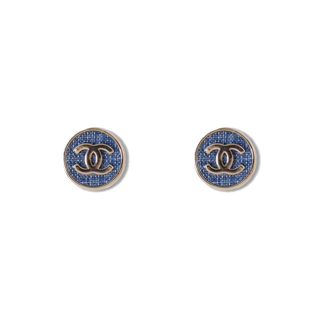 CCE783 Chanel denim stud earrings - ccjewelryacc