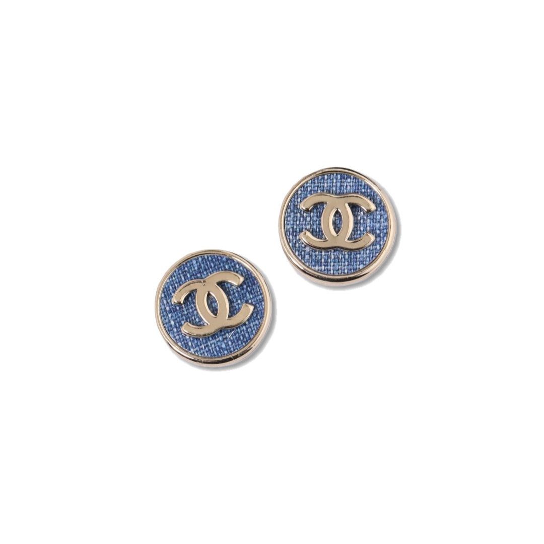 CCE783 Chanel denim stud earrings - ccjewelryacc