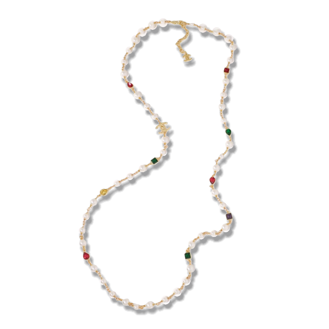 CCL113 Chanel Long pearl chain sweater necklace - ccjewelryacc