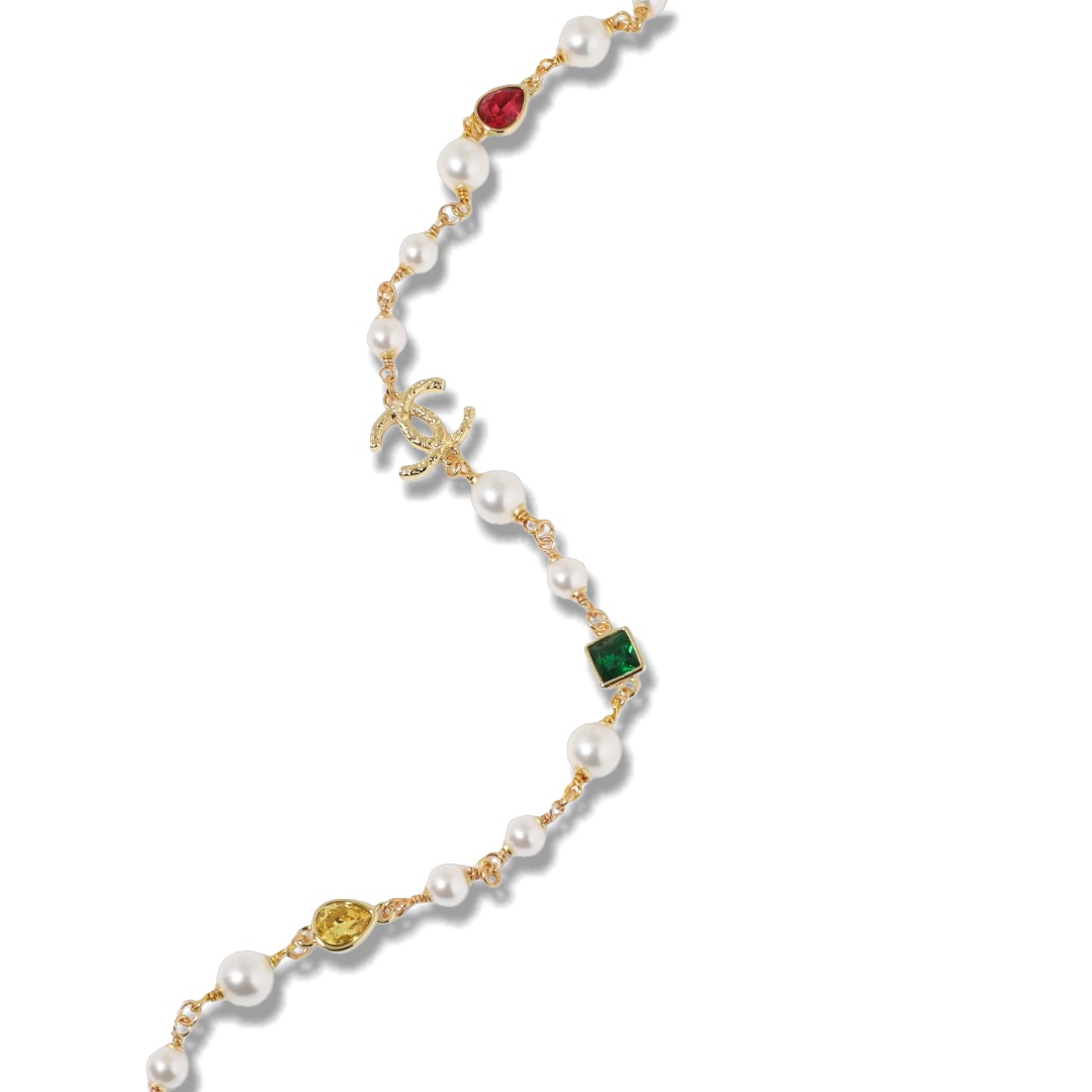 CCL113 Chanel Long pearl chain sweater necklace - ccjewelryacc