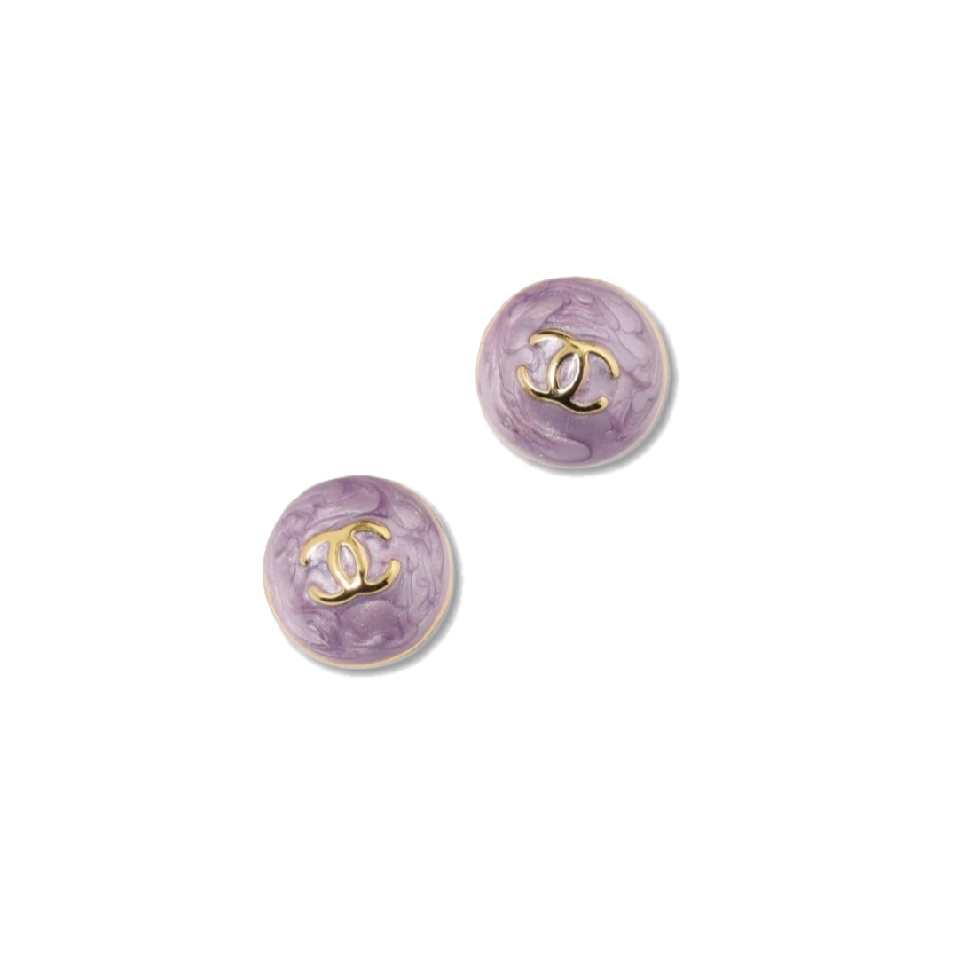 CCE756 Chanel Purple enamel stud earrings - ccjewelryacc