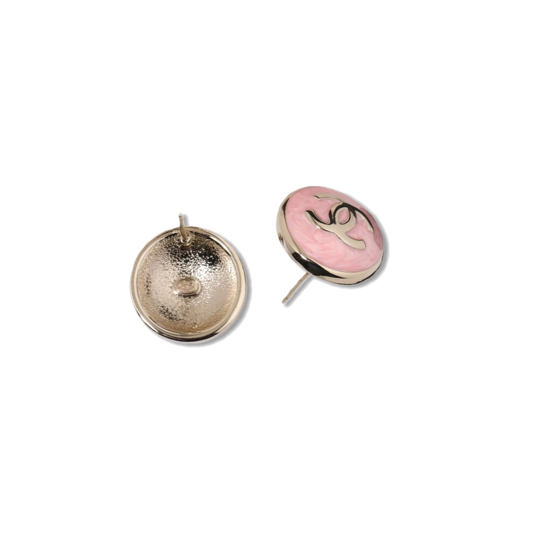 CCE732 Chanel Pink stud earrings - ccjewelryacc