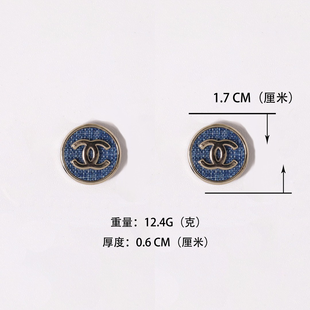 CCE783 Chanel denim stud earrings - ccjewelryacc