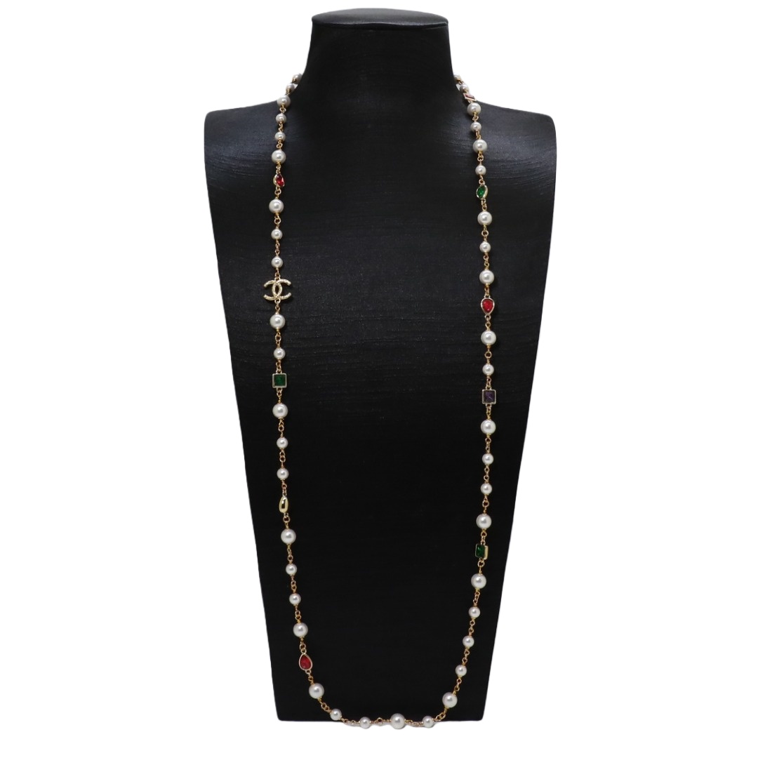 CCL113 Chanel Long pearl chain sweater necklace - ccjewelryacc