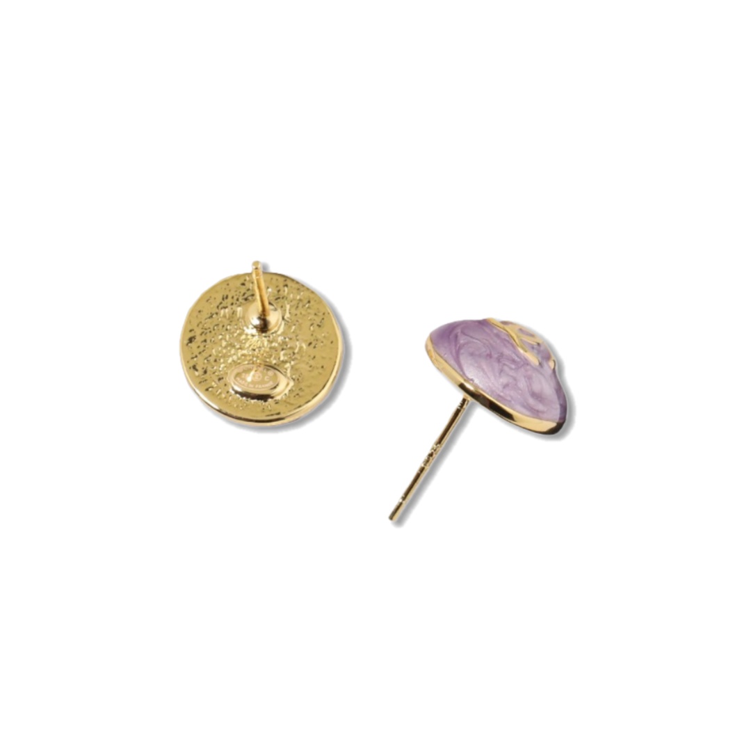 CCE756 Chanel Purple enamel stud earrings - ccjewelryacc