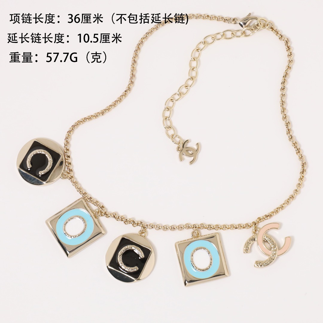 CCN373 Chanel coco letters charm necklace - ccjewelryacc