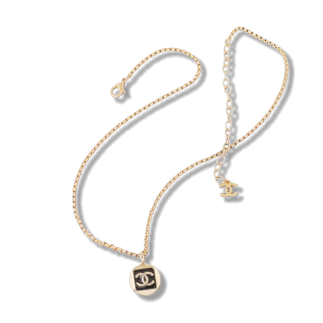 CCN378  Chanel enamel pendant necklace - ccjewelryacc