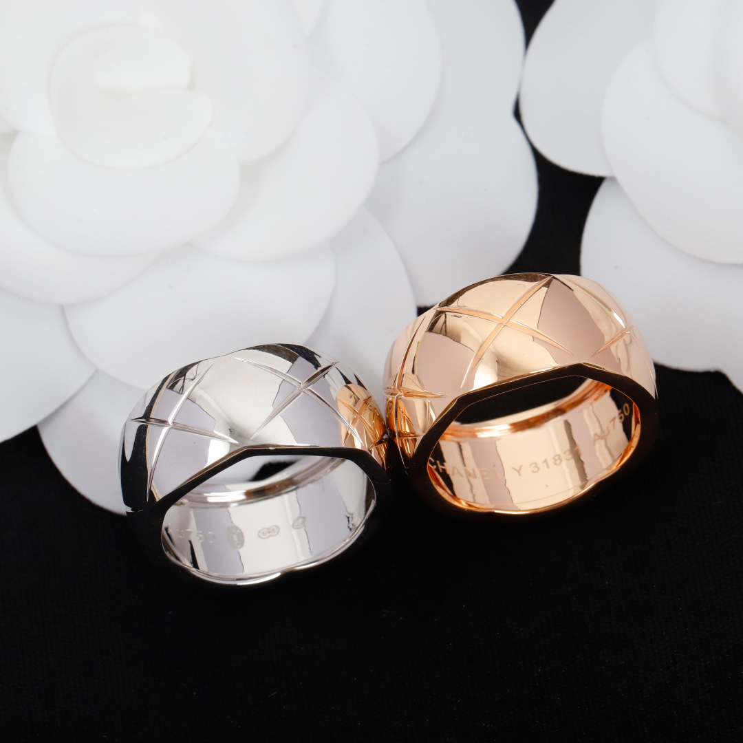 CCR8002C Chanel coco crush ring S925 Silver 18K Gold diamond Large 11cm - ccjewelryacc