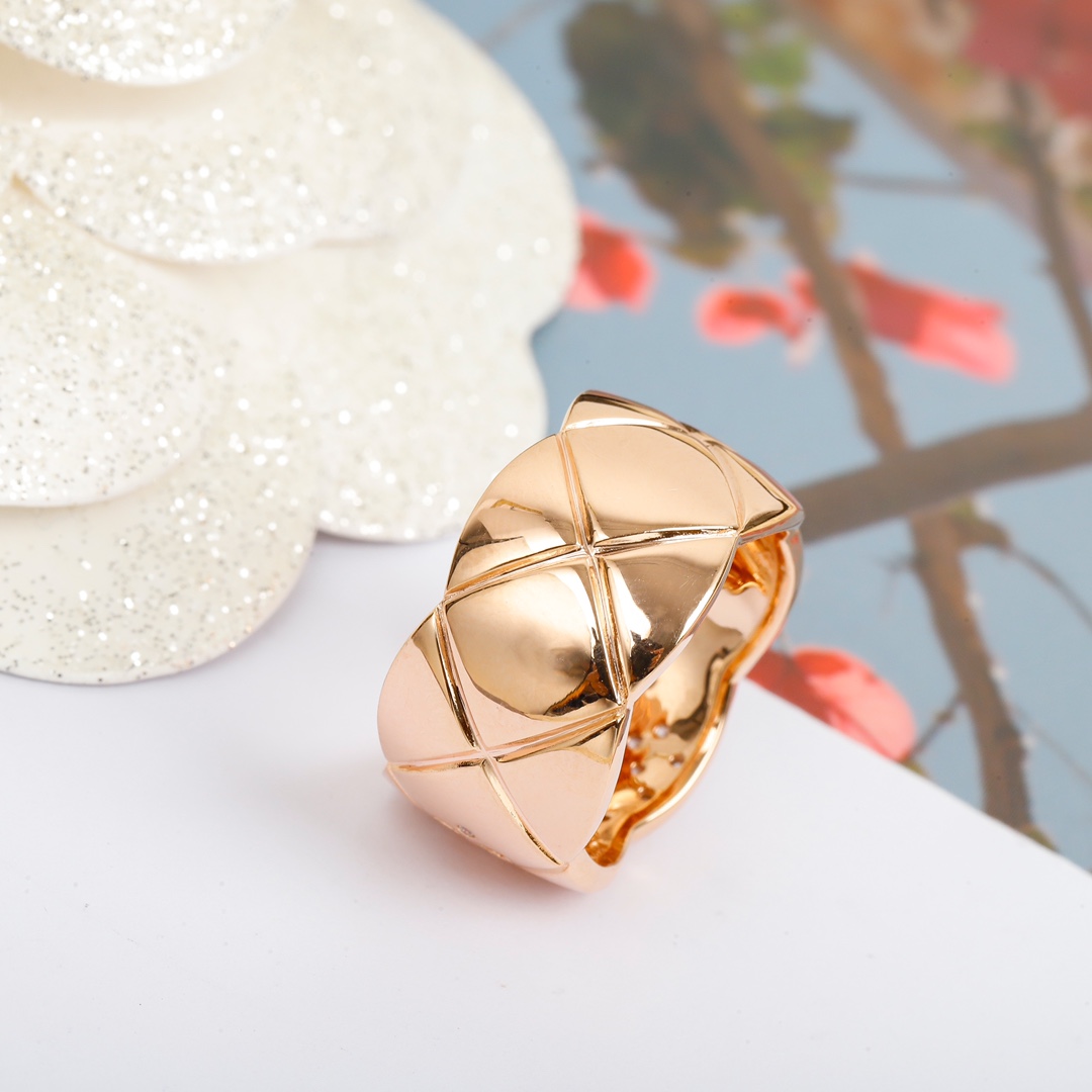 CCR8002C Chanel coco crush ring S925 Silver 18K Gold diamond Large 11cm - ccjewelryacc