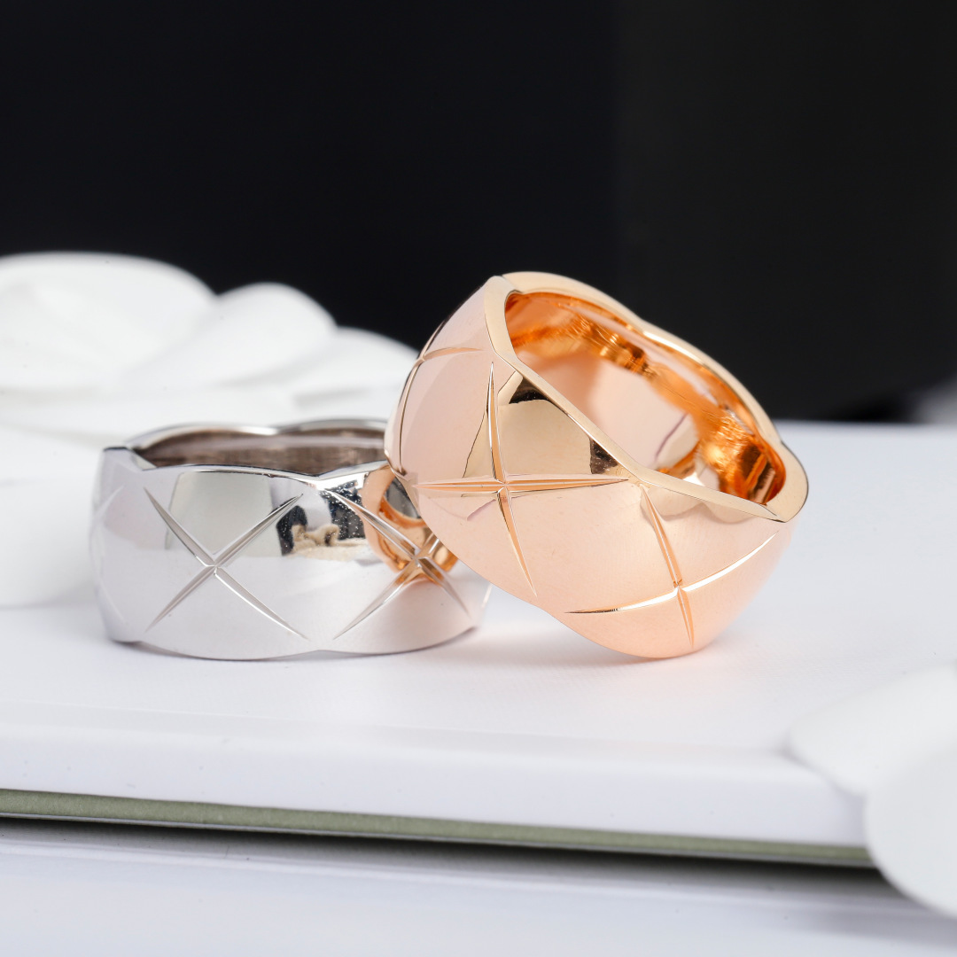 CCR8002C Chanel coco crush ring S925 Silver 18K Gold diamond Large 11cm - ccjewelryacc