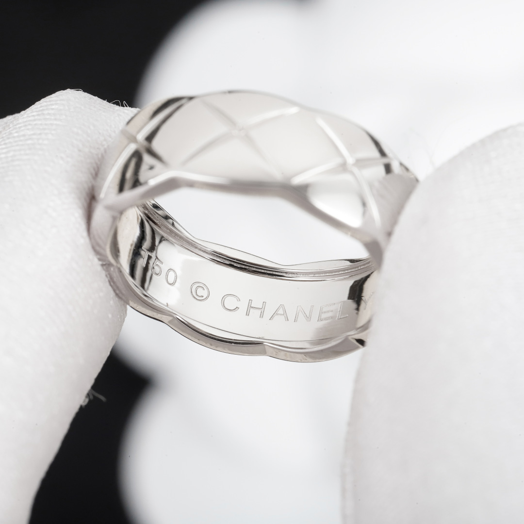 CCR8002B Chanel coco crush ring S925 Silver 18K Gold Diamond medium 7mm - ccjewelryacc