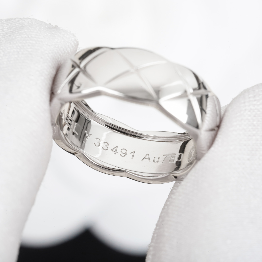 CCR8002B Chanel coco crush ring S925 Silver 18K Gold Diamond medium 7mm - ccjewelryacc