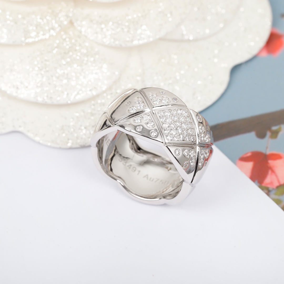 CCR8002C Chanel coco crush ring S925 Silver 18K Gold diamond Large 11cm - ccjewelryacc