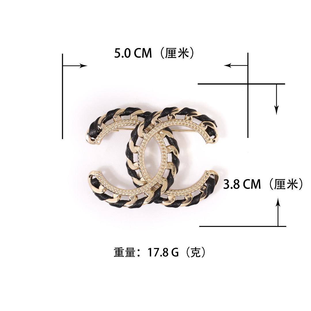 BCB616 Chanel Metal leater brooch pin - ccjewelryacc